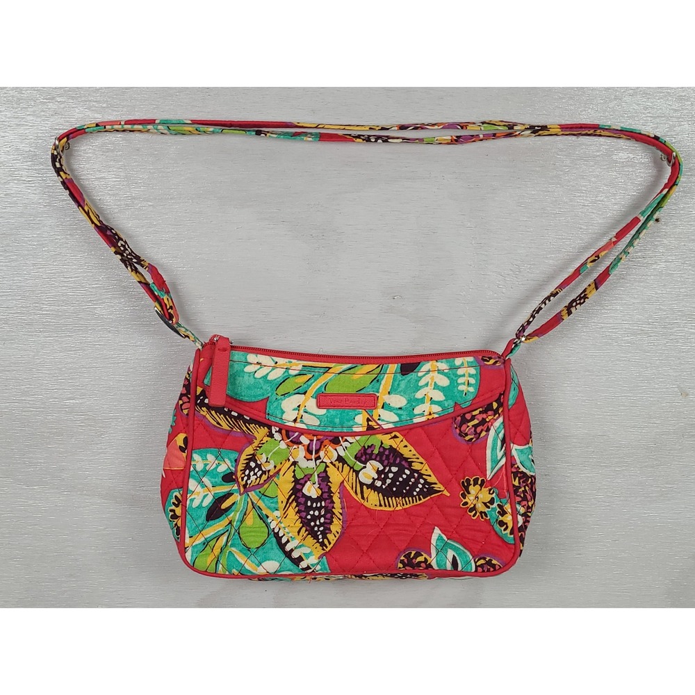 Vera Bradley Red Floral Quilted Cotton Crossbody Bag Small Purse 3660
